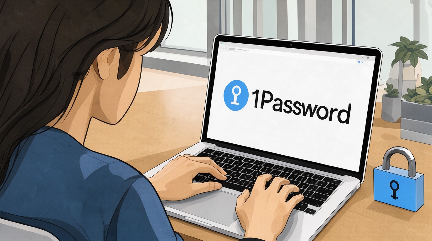 ภาพสร้างด้วย AI (ไม่ใช่ภาพถ่ายจริง) ประกอบข่าว 1Password เปิดระบบให้ AI agent ล็อกอินแทนเราได้ โดยไม่เห็นรหัสผ่าน