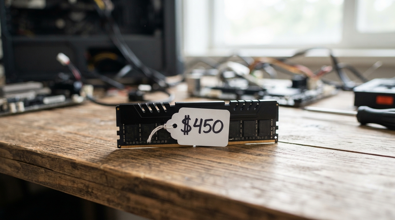 ภาพสร้างด้วย AI (ไม่ใช่ภาพถ่ายจริง) ประกอบข่าว ราคาแรม DDR5 6000 ขนาด 32GB พุ่งแตะ 450 ดอลลาร์ หลังขาดตลาดหนักจากดีมานด์ AI