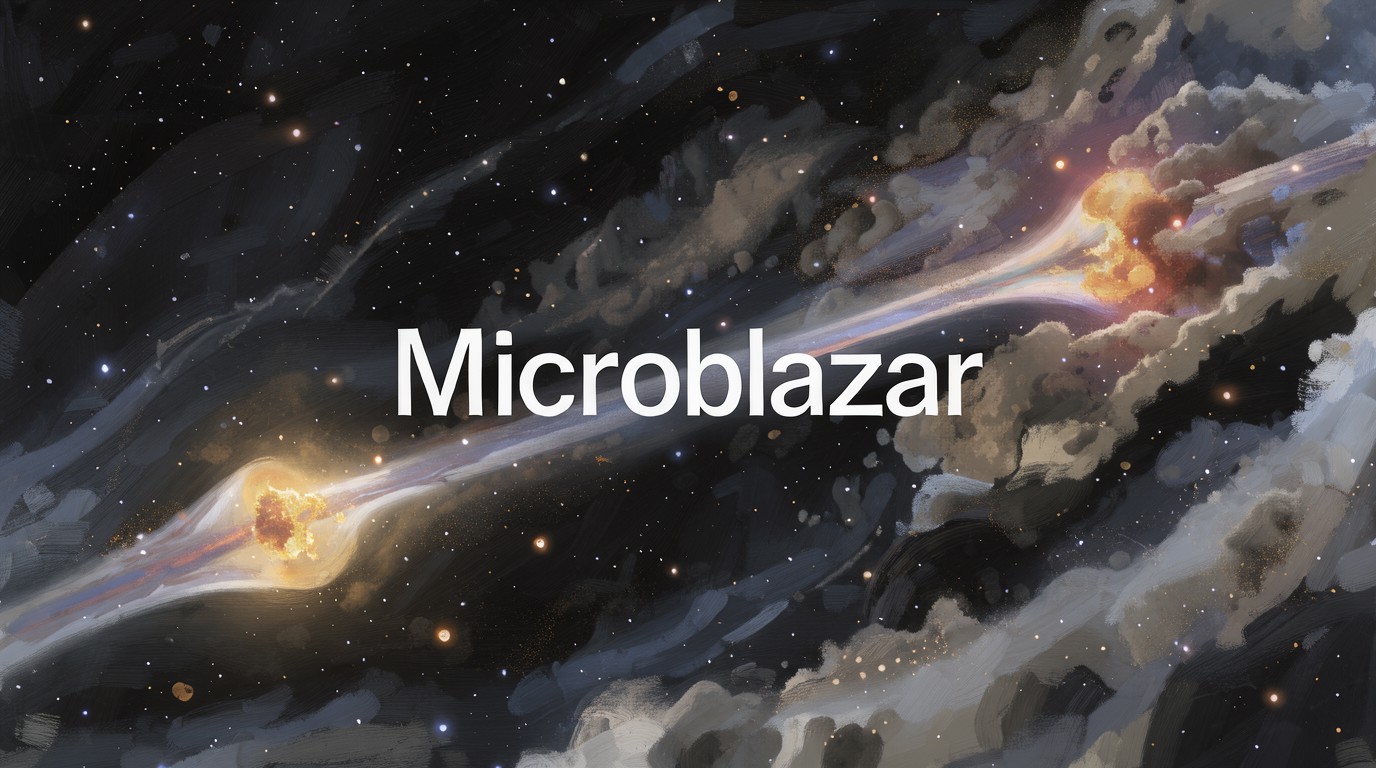ภาพสร้างด้วย AI (ไม่ใช่ภาพถ่ายจริง) ประกอบข่าว นักดาราศาสตร์ยืนยัน microblazar ตัวแรกในทางช้างเผือก ชื่อ IRAS 18293−0941