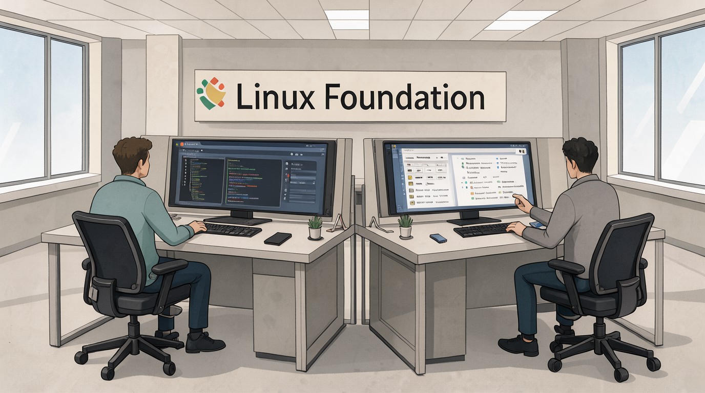 ภาพสร้างด้วย AI (ไม่ใช่ภาพถ่ายจริง) ประกอบข่าว Linux Foundation เผย AI ช่วยเขียนโค้ดเร็วขึ้น แต่ PR ขยะก็เพิ่มตามมา