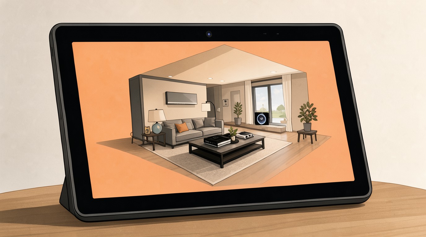 ภาพสร้างด้วย AI (ไม่ใช่ภาพถ่ายจริง) ประกอบข่าว Amazon อัปเดต Alexa Home Map เป็นแผนที่ 3D เห็นทั้งในบ้านและนอกบ้าน