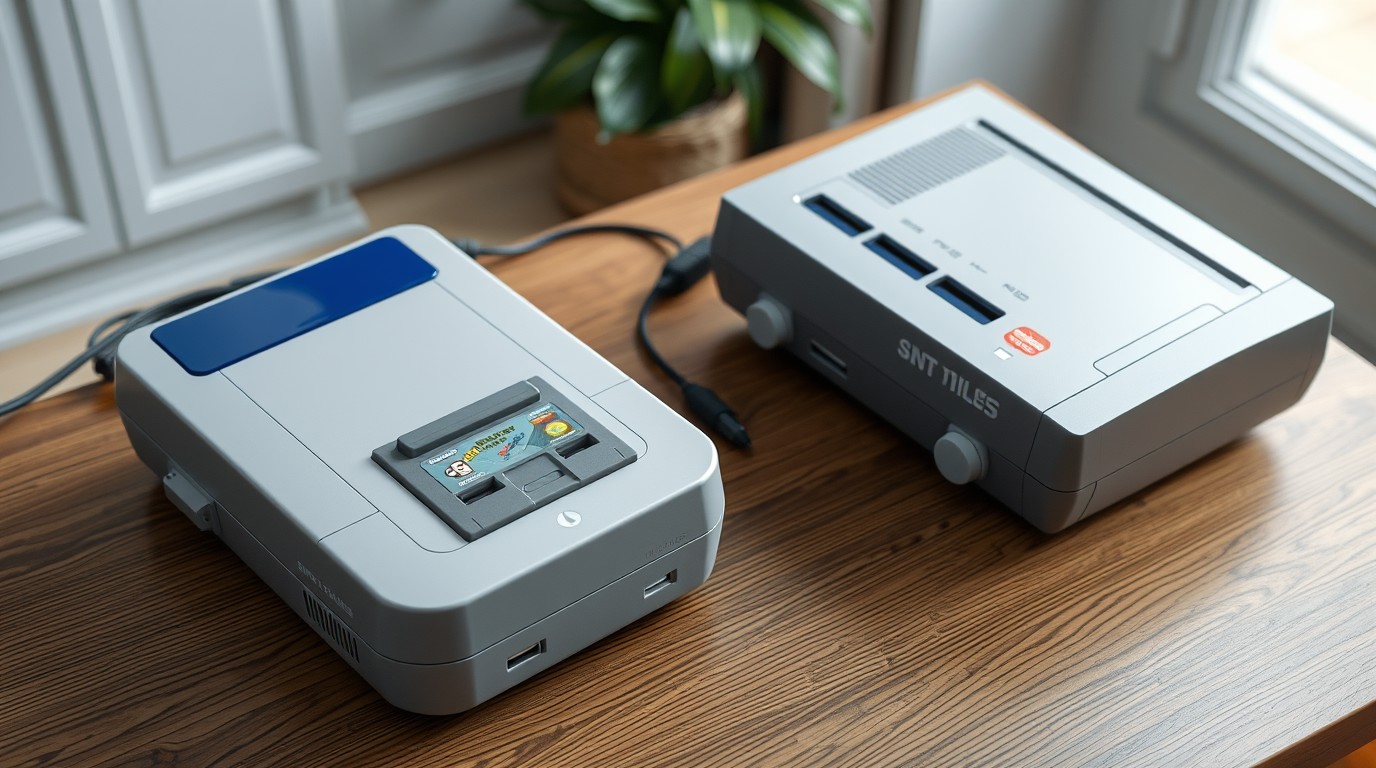 ภาพสร้างด้วย AI (ไม่ใช่ภาพถ่ายจริง) ประกอบข่าว Analogue เปิดตัวเครื่องคอนโซล Super Nt Plus และ Mega Sg Plus พร้อมอัปเกรดดีไซน์