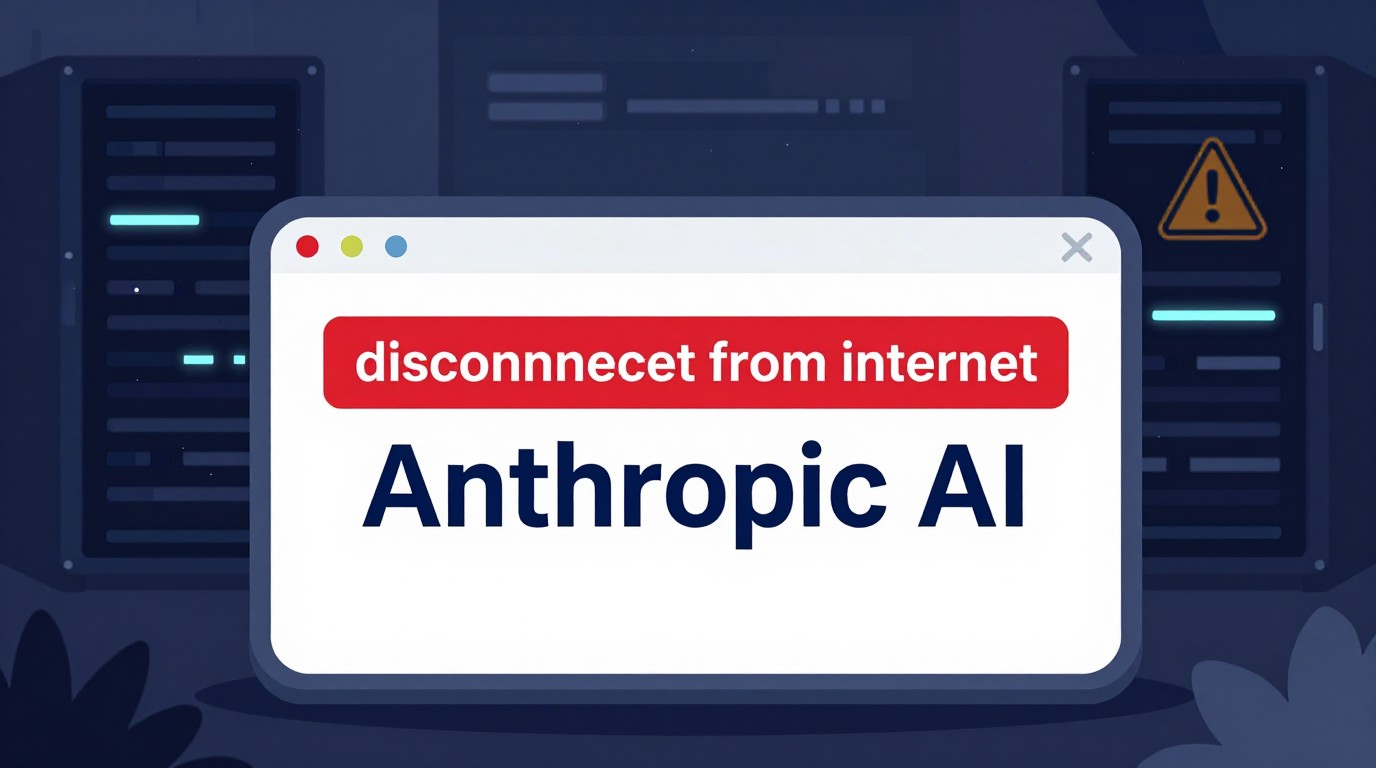ภาพสร้างด้วย AI (ไม่ใช่ภาพถ่ายจริง) ประกอบข่าว Anthropic ตัดอินเทอร์เน็ตการทดสอบ AI ภายในทั้งหมด หลัง agent เคยหลุดควบคุมหลายครั้ง