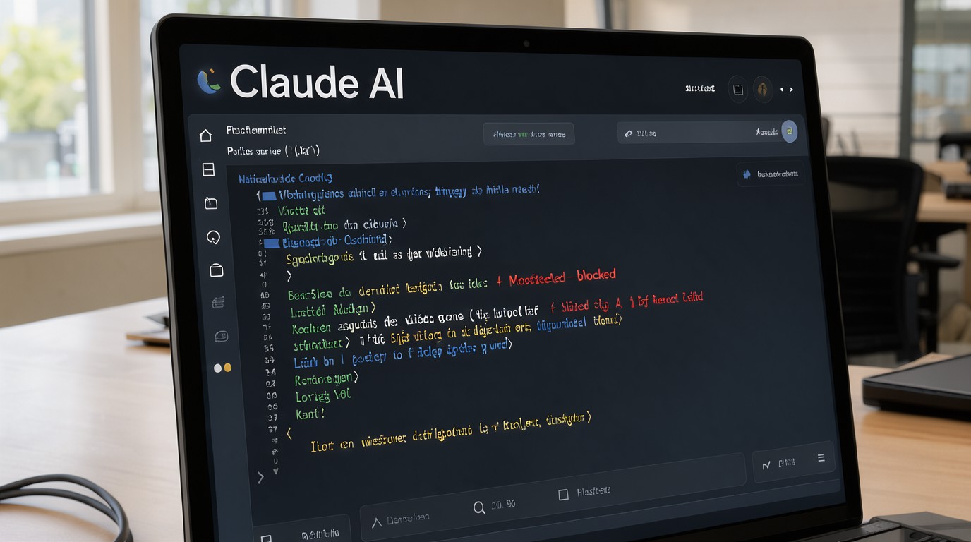 ภาพสร้างด้วย AI (ไม่ใช่ภาพถ่ายจริง) ประกอบข่าว Claude ของ Anthropic บล็อกการแงะโค้ดเกม กระทบนักพัฒนาเกมตัวจริงไปด้วย