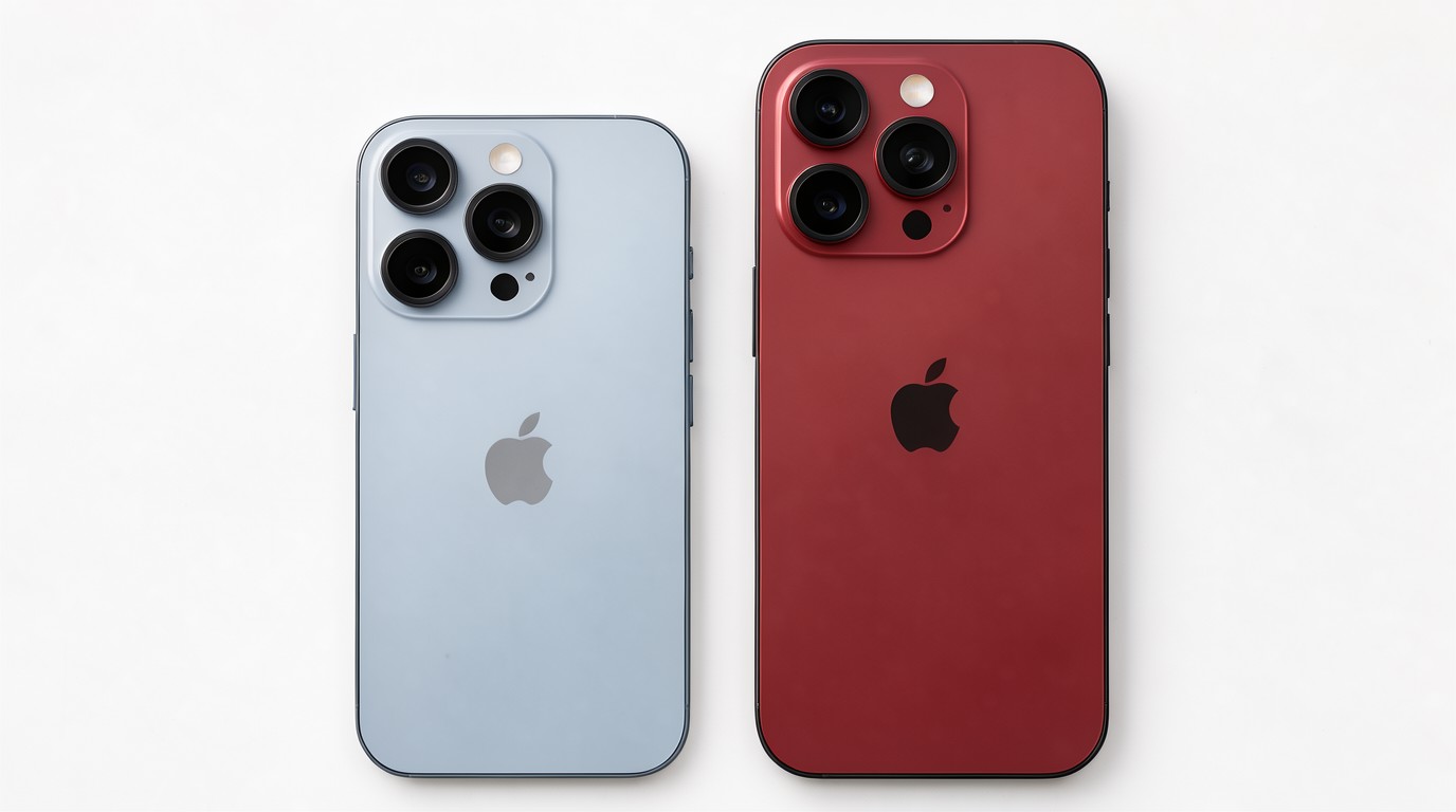 ภาพสร้างด้วย AI (ไม่ใช่ภาพถ่ายจริง) ประกอบข่าว GSMArena เทียบ iPhone 18 Pro กับ 18 Pro Max ต่างกันแค่ขนาดจริงไหม