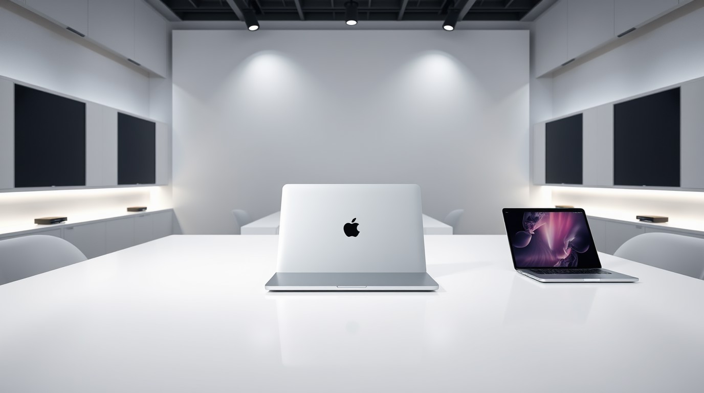 ภาพสร้างด้วย AI (ไม่ใช่ภาพถ่ายจริง) ประกอบข่าว Gurman เผย Apple อาจเปิดงาน 28 ต.ค. โชว์ MacBook Pro จอ OLED กับ iPad mini ใหม่
