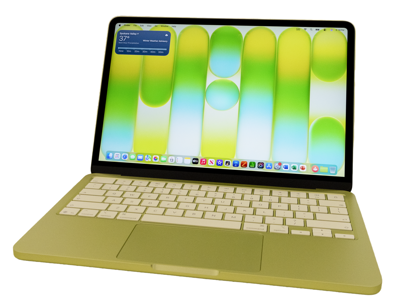 ภาพประกอบ: MacBook Neo (256GB Citrus; 2026; Low angle; no background)