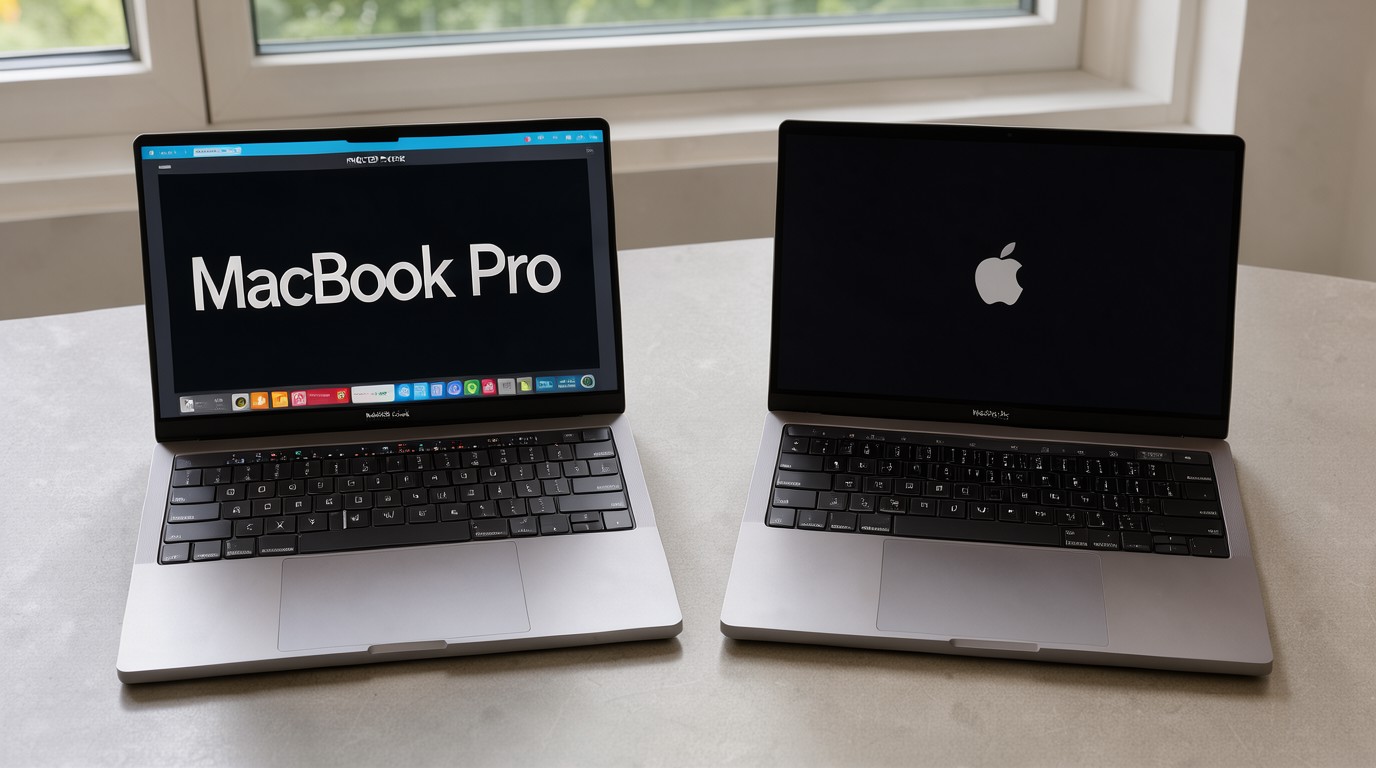 ภาพสร้างด้วย AI (ไม่ใช่ภาพถ่ายจริง) ประกอบข่าว Apple วางขาย MacBook Pro จอสัมผัสคู่รุ่นไม่สัมผัส ประสิทธิภาพเท่ากัน ต่างแค่ 400 ดอลลาร์