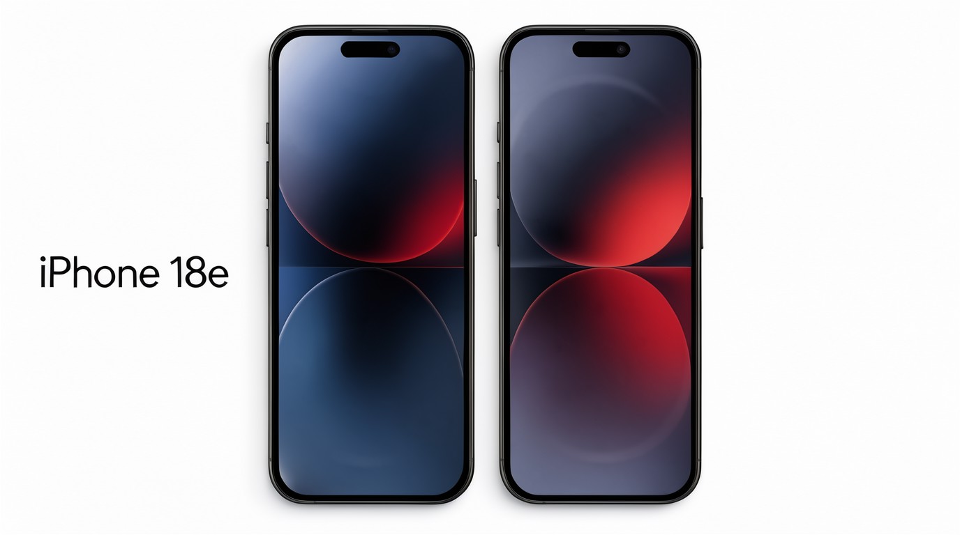 ภาพสร้างด้วย AI (ไม่ใช่ภาพถ่ายจริง) ประกอบข่าว หลุดสเปก iPhone 18e ชิป A20 จอ 60Hz เหมือนเดิม อาจได้กล้องหน้าอัปเกรด