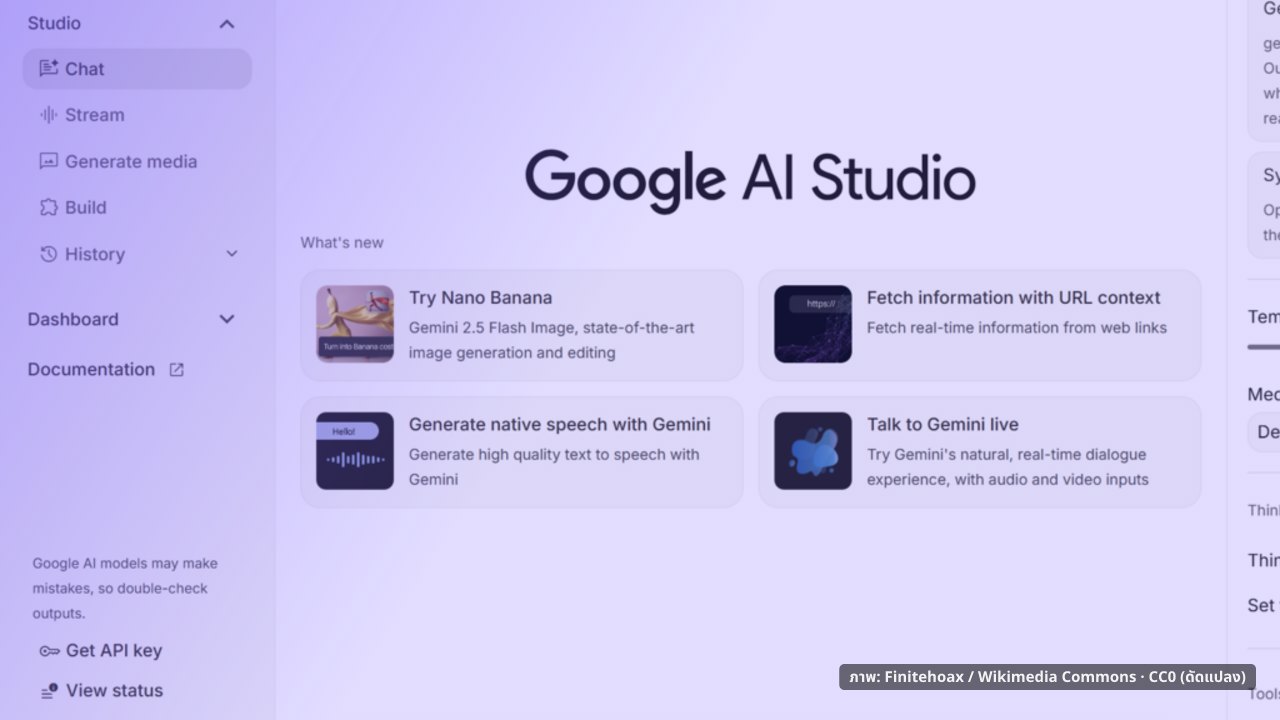 ภาพประกอบ: AI Studio's UI October 2025
