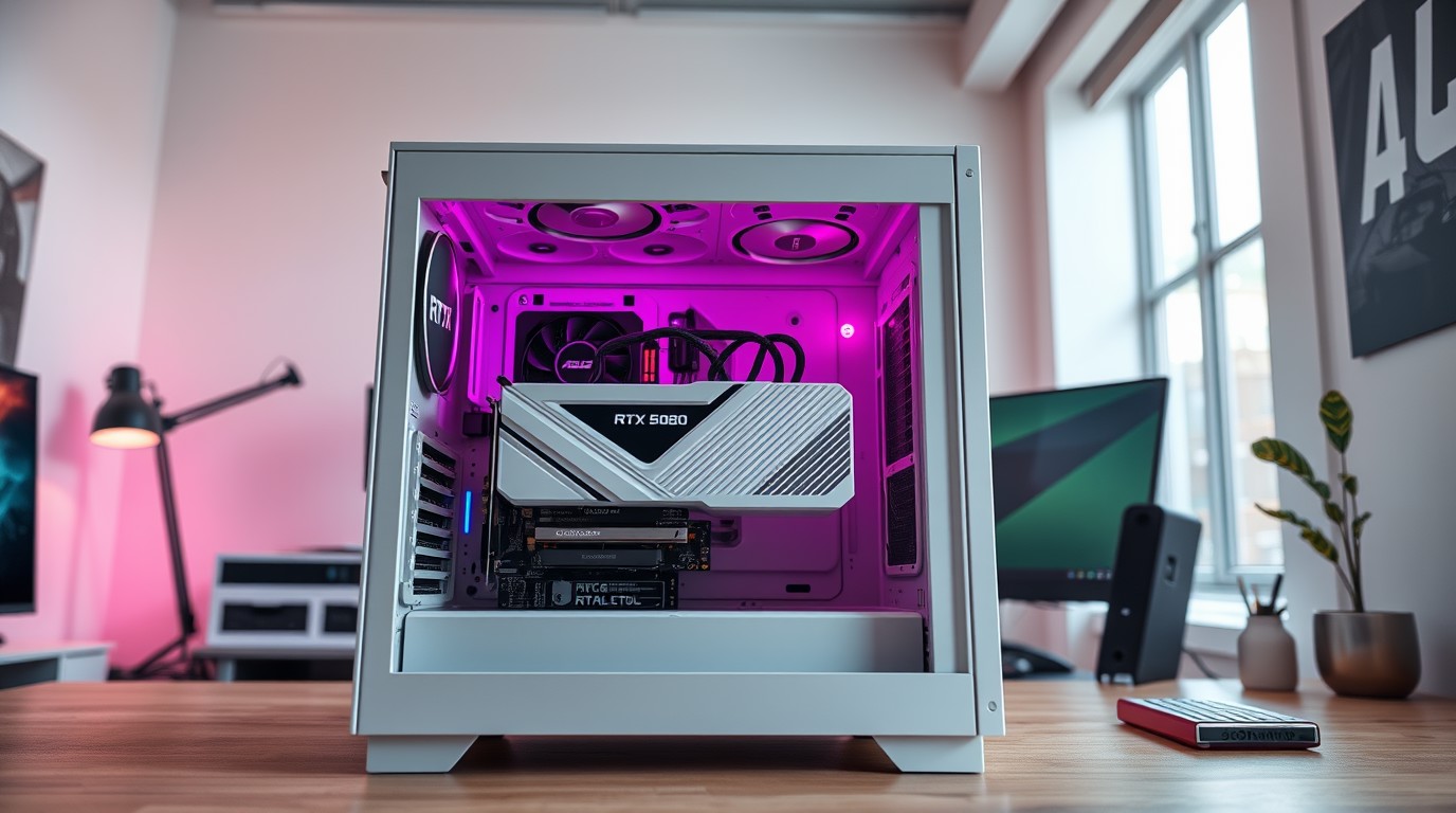 ภาพสร้างด้วย AI (ไม่ใช่ภาพถ่ายจริง) ประกอบข่าว Asus เปลี่ยนการ์ดจอให้ลูกค้าสองรอบเพื่อให้ได้สีขาวตรงกับพีซีเดิม