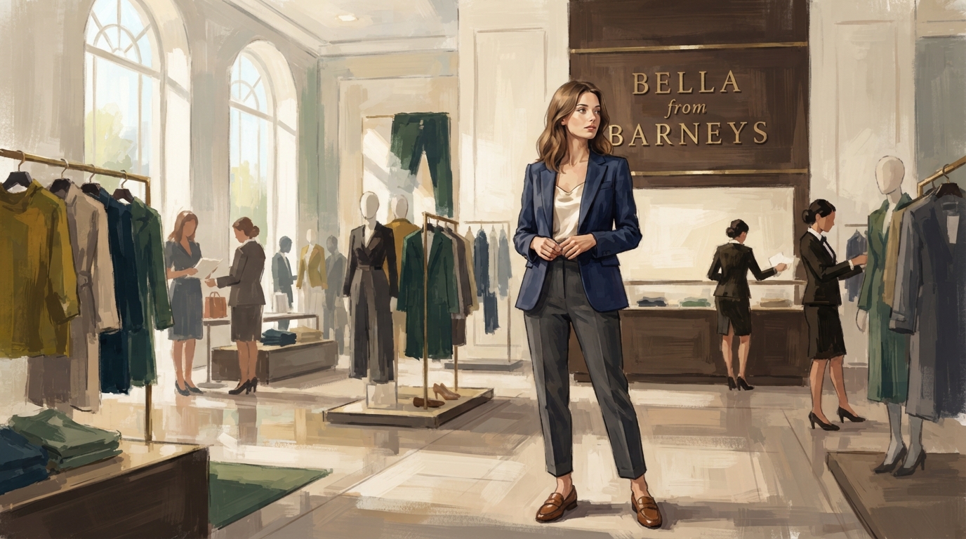 ภาพสร้างด้วย AI (ไม่ใช่ภาพถ่ายจริง) ประกอบข่าว Amazon ไฟเขียวซีรีส์ดราม่า Bella from Barneys จาก Fake Empire ผู้สร้าง Gossip Girl