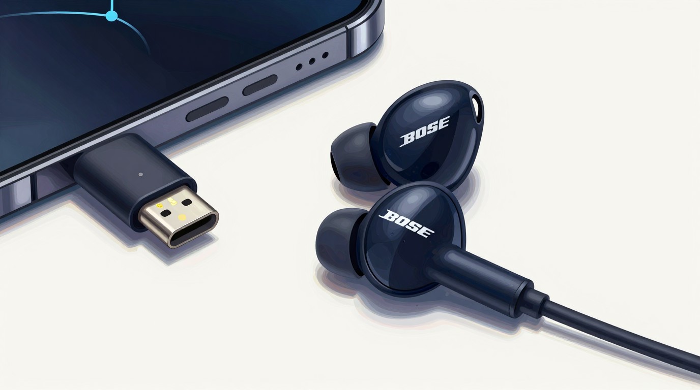 ภาพสร้างด้วย AI (ไม่ใช่ภาพถ่ายจริง) ประกอบข่าว Bose เปิดตัวหูฟังมีสาย Noise Cancelling แบบ USB-C ราคา 99 ดอลลาร์