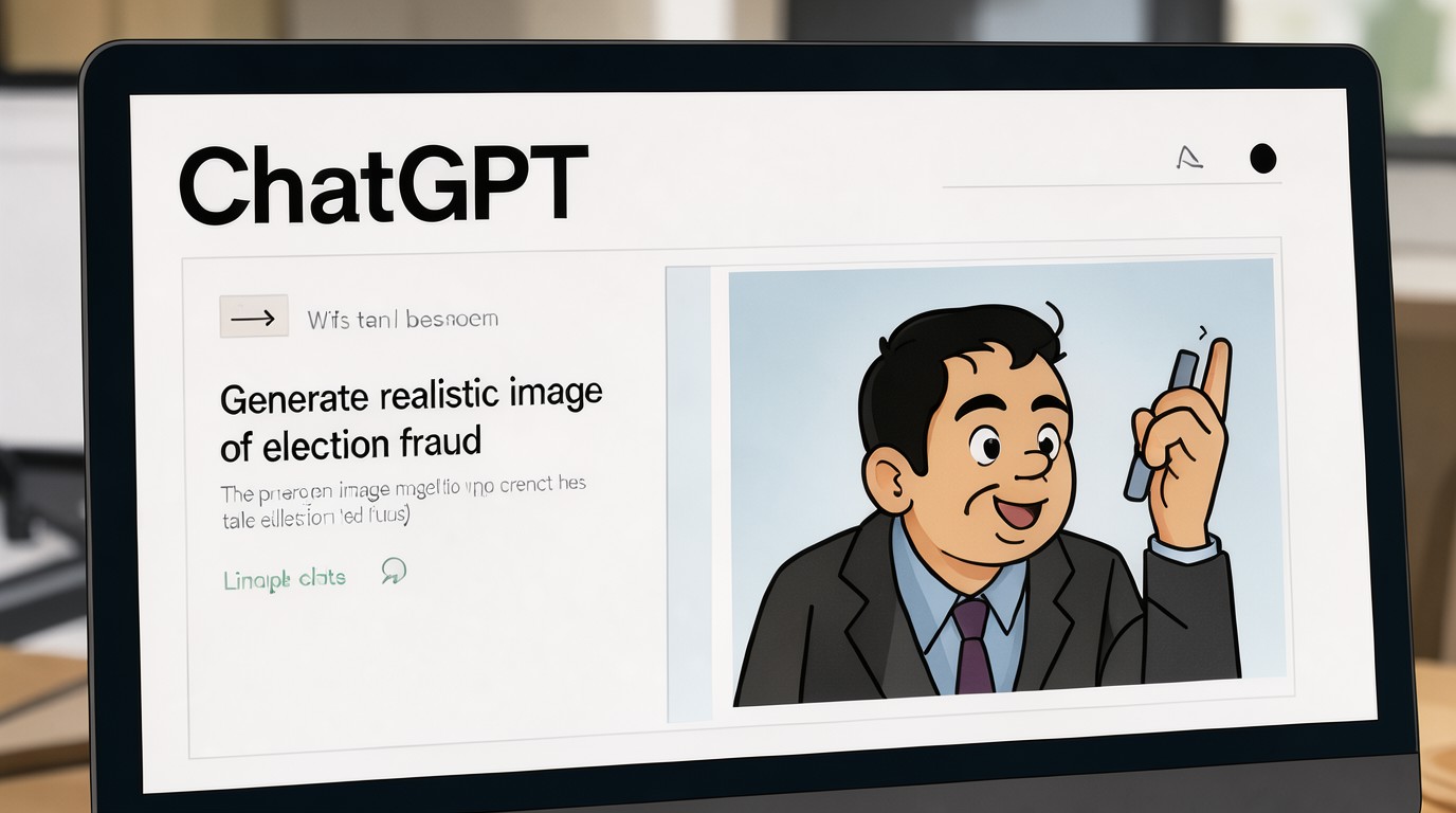 ภาพสร้างด้วย AI (ไม่ใช่ภาพถ่ายจริง) ประกอบข่าว ChatGPT เริ่มบล็อกภาพปลอมเรื่องเลือกตั้ง เปลี่ยนภาพสมจริงให้เป็นการ์ตูนแทน