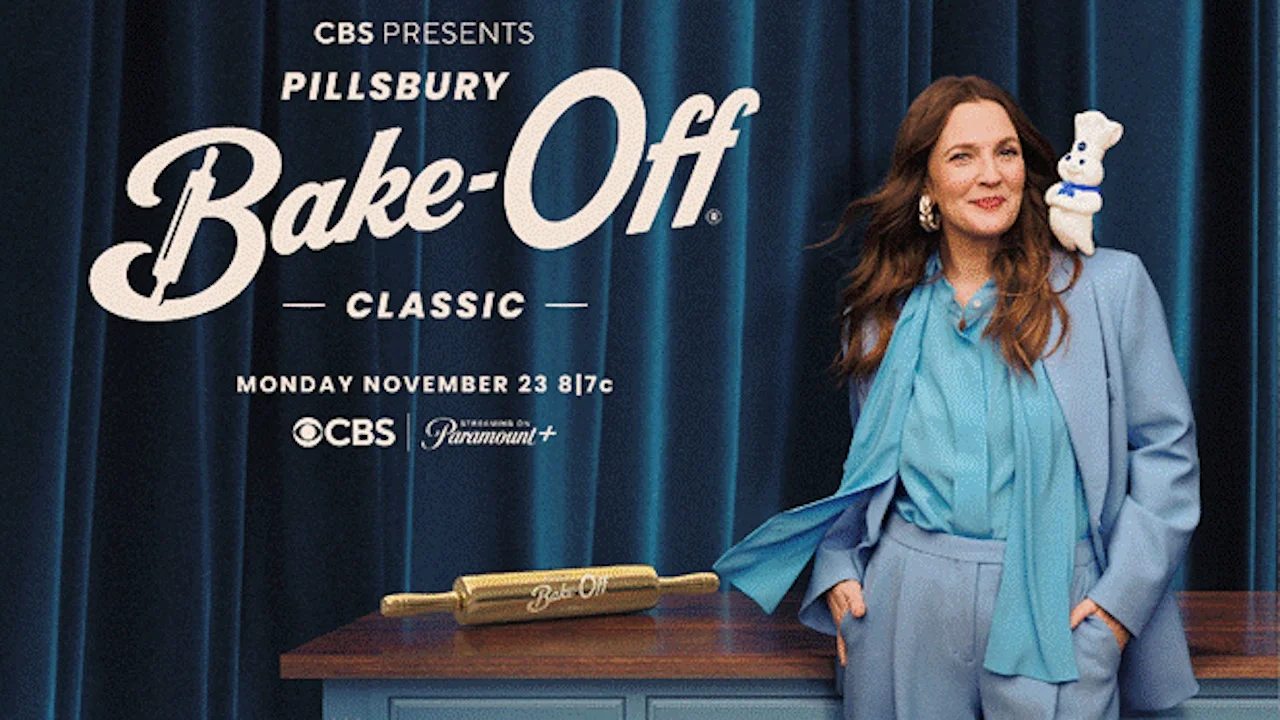 ภาพโปรโมตทางการจาก Paramount+ (ภาพประชาสัมพันธ์) ผ่าน TheWrap ประกอบข่าว Drew Barrymore เตรียมเป็นพิธีกรรายการพิเศษ Pillsbury Bake-Off Classic ทาง CBS