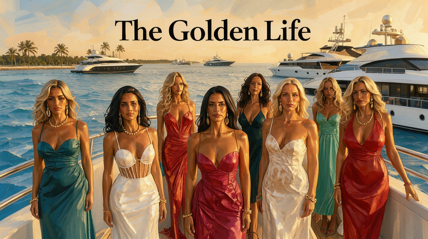 ภาพสร้างด้วย AI (ไม่ใช่ภาพถ่ายจริง) ประกอบข่าว The Golden Life ซีรีส์ Housewives เตรียมขึ้นสตรีม Hulu พฤศจิกายนนี้