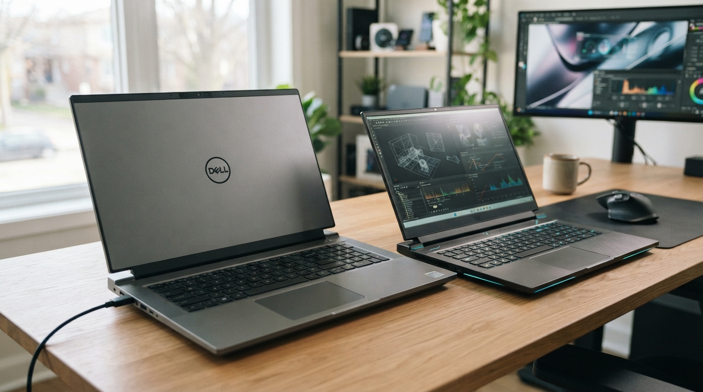 ภาพสร้างด้วย AI (ไม่ใช่ภาพถ่ายจริง) ประกอบข่าว Dell Pro Max 18 Plus ยังครองแชมป์โน้ตบุ๊ก AI เร็วที่สุด แต่ Nvidia RTX Spark จ่อท้าชิงในไม่กี่วัน