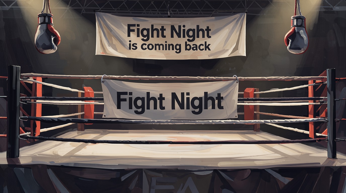 ภาพสร้างด้วย AI (ไม่ใช่ภาพถ่ายจริง) ประกอบข่าว EA เปิดโซเชียลใหม่ ประกาศ Fight Night เกมชกมวยในตำนานจะกลับมา