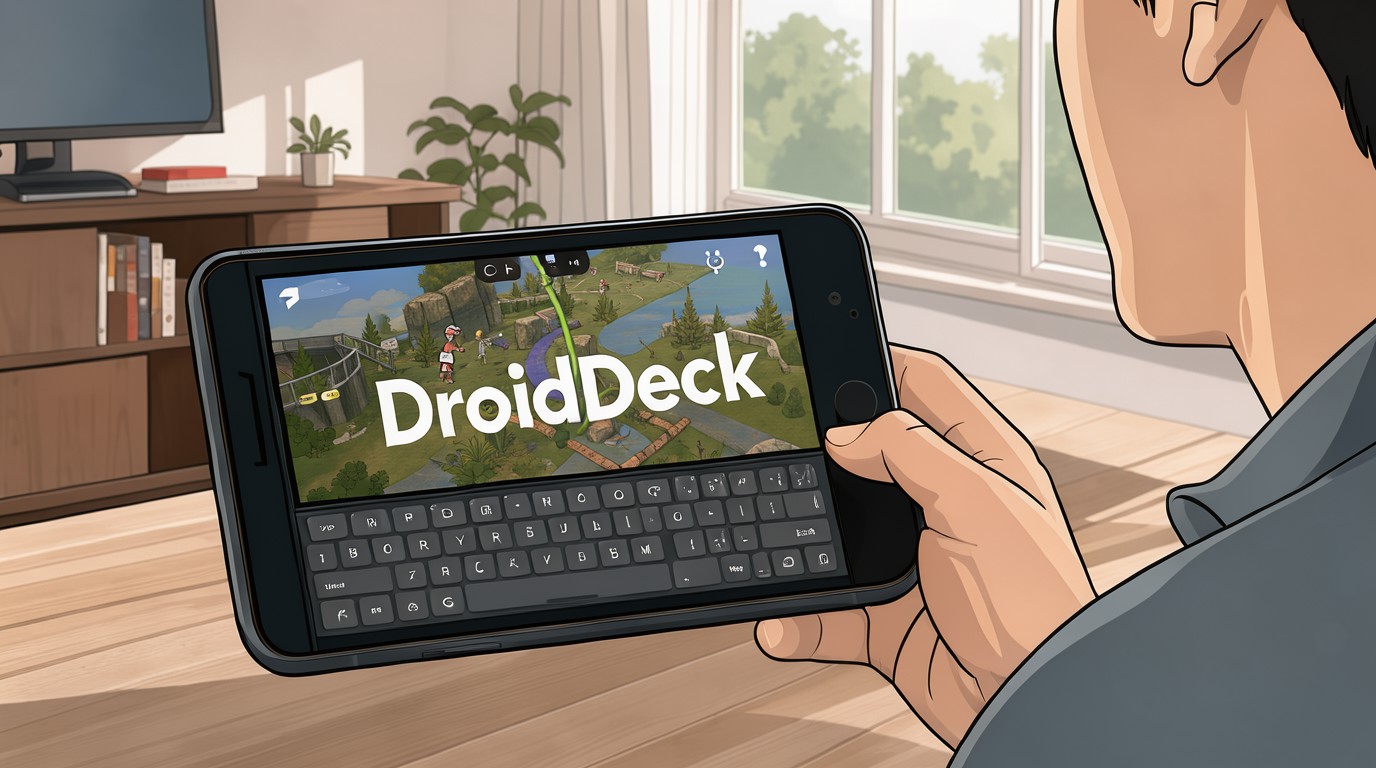 ภาพสร้างด้วย AI (ไม่ใช่ภาพถ่ายจริง) ประกอบข่าว DroidDeck อัปเดตใหญ่ เพิ่ม Xbox Cloud Gaming และร้าน Battle.net บน Android