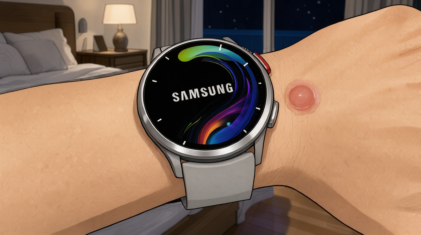 ภาพสร้างด้วย AI (ไม่ใช่ภาพถ่ายจริง) ประกอบข่าว ผู้ใช้ Galaxy Watch 5 Pro ตื่นมาพบแผลพุพองที่แขน สงสัยนาฬิการ้อนจัดช่วงนอน