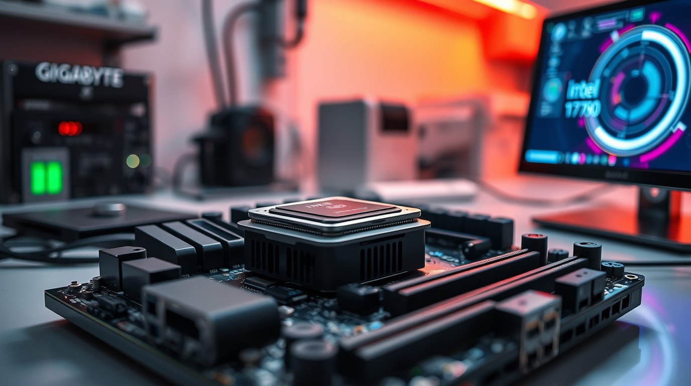 ภาพสร้างด้วย AI (ไม่ใช่ภาพถ่ายจริง) ประกอบข่าว Gigabyte ลบบล็อกที่พาดพิงถึงชิป Intel LGA1700 รุ่นใหม่ ต้นปี 2027 แต่ปิดข่าวไม่มิด