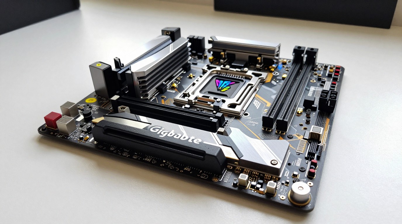 ภาพสร้างด้วย AI (ไม่ใช่ภาพถ่ายจริง) ประกอบข่าว Gigabyte เปิดตัวเมนบอร์ด X870 Aorus Infinity รุ่นลิมิเต็ด เจาะกลุ่มโอเวอร์คล็อก ราคา 799.99 ดอลลาร์