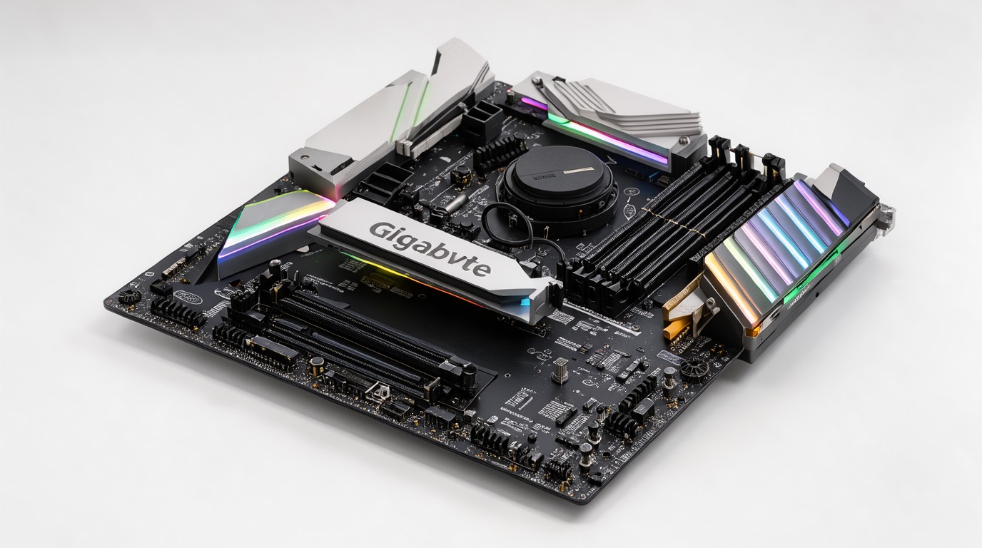 ภาพสร้างด้วย AI (ไม่ใช่ภาพถ่ายจริง) ประกอบข่าว Tom's Hardware รีวิวเมนบอร์ด Gigabyte Z890M Aorus Elite WiFi7 Ice ราคา 209 ดอลลาร์