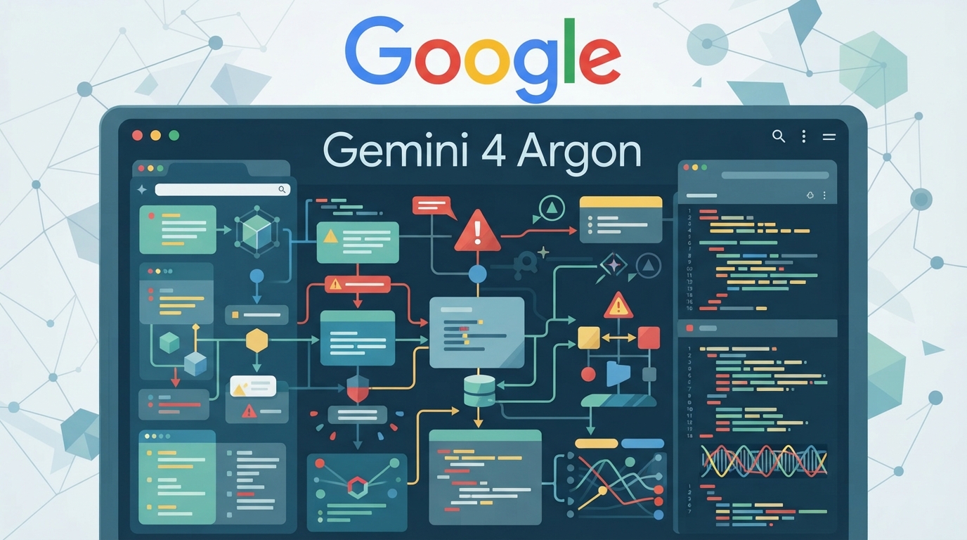 ภาพสร้างด้วย AI (ไม่ใช่ภาพถ่ายจริง) ประกอบข่าว Google เปิดตัว Gemini 4 Argon ท้าชน GPT-6 Astra และ Claude หลังเงียบมานาน