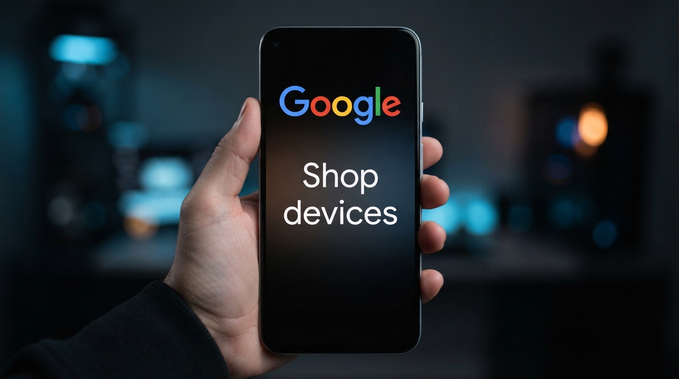 ภาพสร้างด้วย AI (ไม่ใช่ภาพถ่ายจริง) ประกอบข่าว Google เพิ่มเมนู Shop devices ใน Play Store ขายมือถือ Pixel และ Samsung
