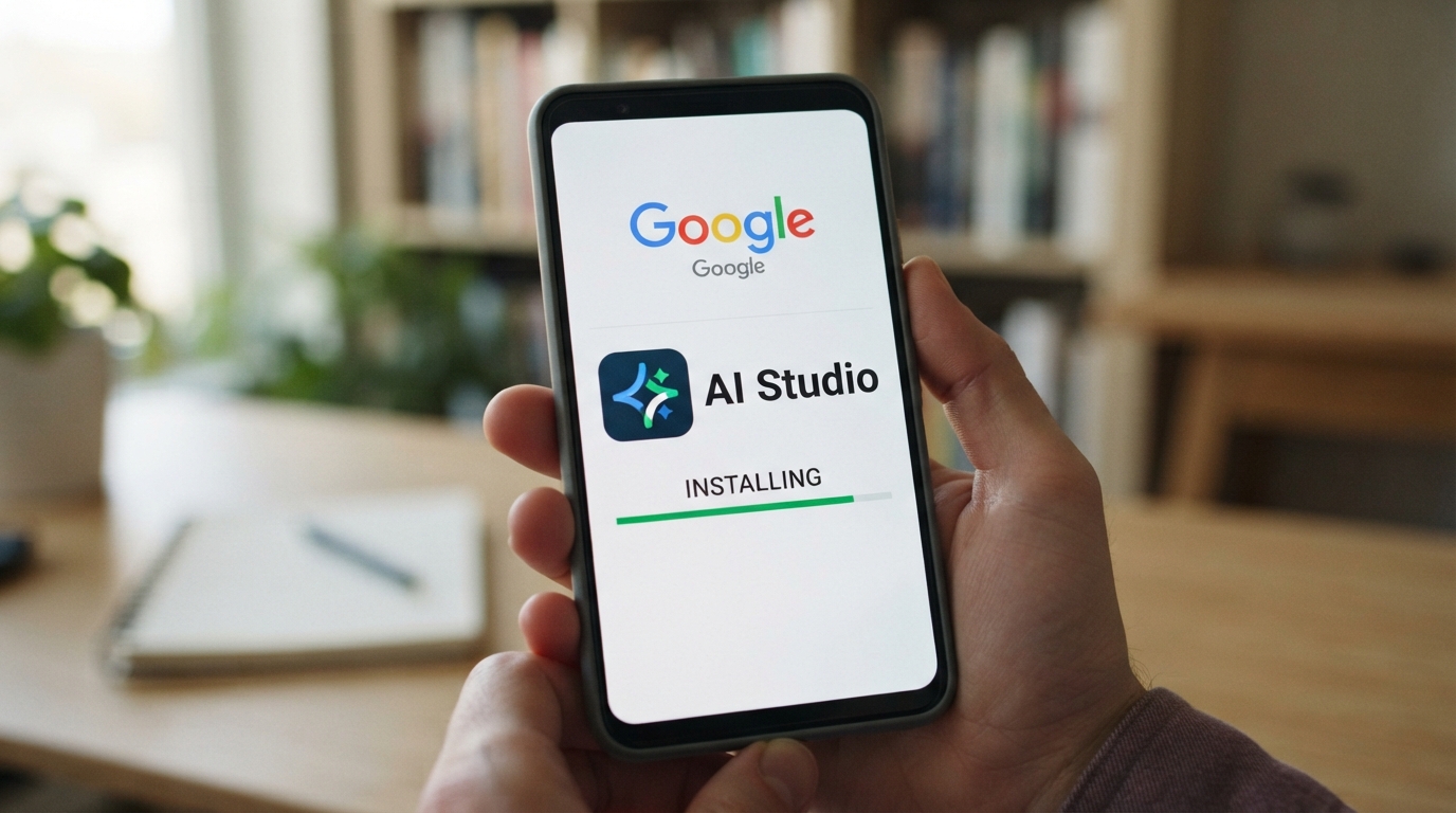 ภาพสร้างด้วย AI (ไม่ใช่ภาพถ่ายจริง) ประกอบข่าว Google เปิดทางให้แอปที่สร้างด้วย AI Studio ติดตั้งผ่าน Play Store ได้โดยตรง