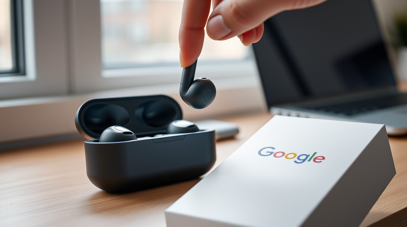 ภาพสร้างด้วย AI (ไม่ใช่ภาพถ่ายจริง) ประกอบข่าว Google ปล่อยอัปเดตใหญ่ให้ Pixel Buds Pro, Pro 2 และ 2a เพิ่มฟีเจอร์แปลภาษาและสั่งงานด้วยเสียง