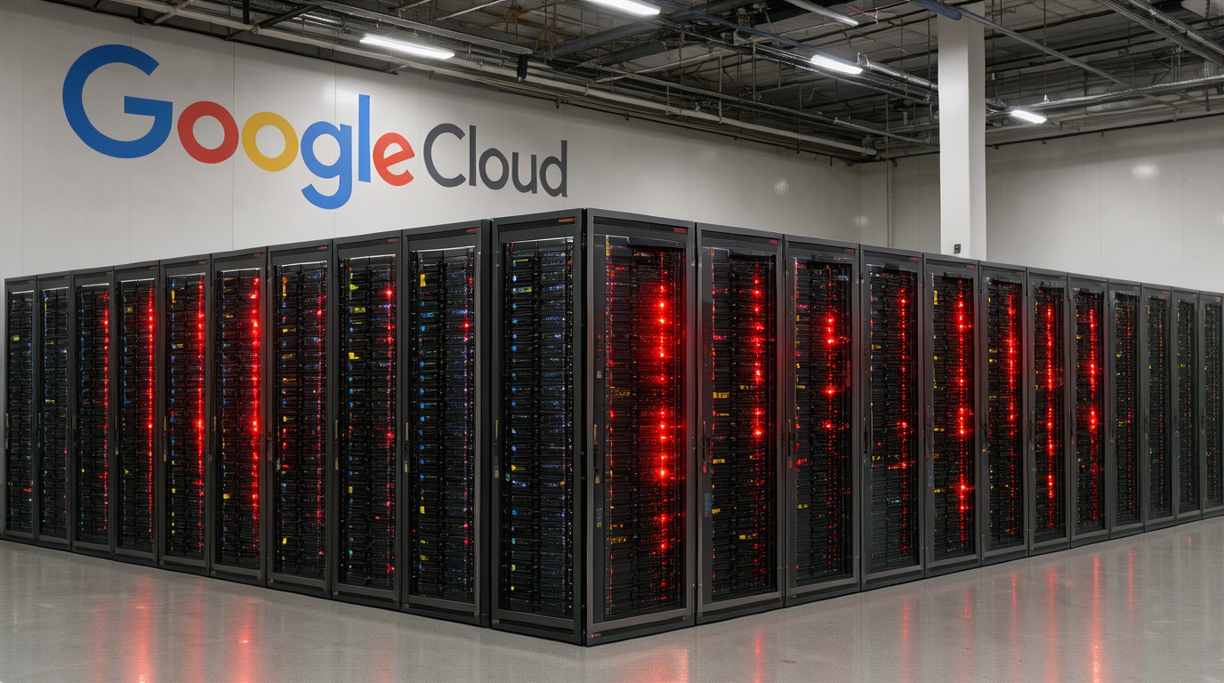 ภาพสร้างด้วย AI (ไม่ใช่ภาพถ่ายจริง) ประกอบข่าว Google Cloud ล่มในสหราชอาณาจักร ธนาคาร บริการส่งของ และ NHS ได้รับผลกระทบ