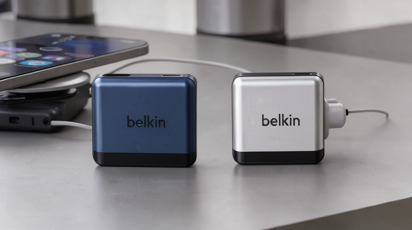 ภาพสร้างด้วย AI (ไม่ใช่ภาพถ่ายจริง) ประกอบข่าว Belkin เปิดตัวแบตสำรอง semi solid state สองรุ่น เบากว่าแบตทั่วไป