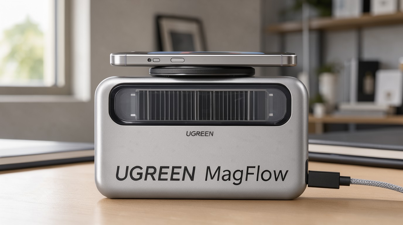 ภาพสร้างด้วย AI (ไม่ใช่ภาพถ่ายจริง) ประกอบข่าว UGREEN เปิดตัว MagFlow แบตสำรอง MagSafe 25W พร้อมระบบ liquid cooling ราคา 149 ดอลลาร์