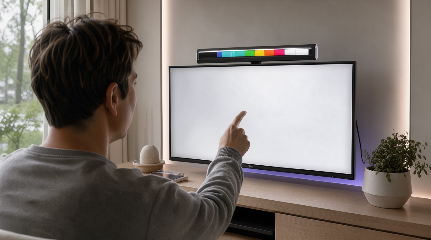 ภาพสร้างด้วย AI (ไม่ใช่ภาพถ่ายจริง) ประกอบข่าว SwitchBot เปิดตัวไฟบาร์ RGBICWW เชื่อม Apple Home ตรงผ่าน Matter ไม่ต้องมี hub