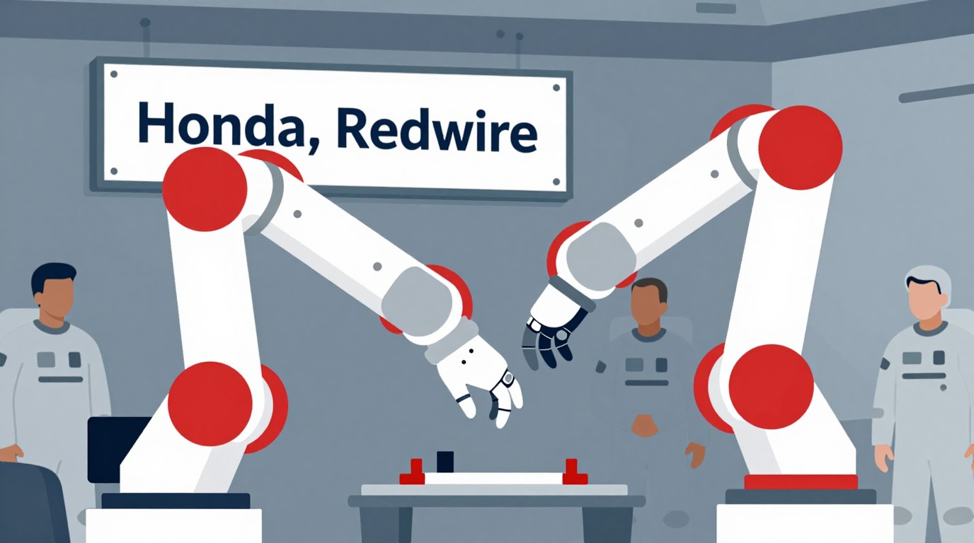 ภาพสร้างด้วย AI (ไม่ใช่ภาพถ่ายจริง) ประกอบข่าว Honda จับมือ Redwire พัฒนาหุ่นยนต์ผู้ช่วยแล็บ สำหรับสถานีอวกาศเชิงพาณิชย์ในอนาคต