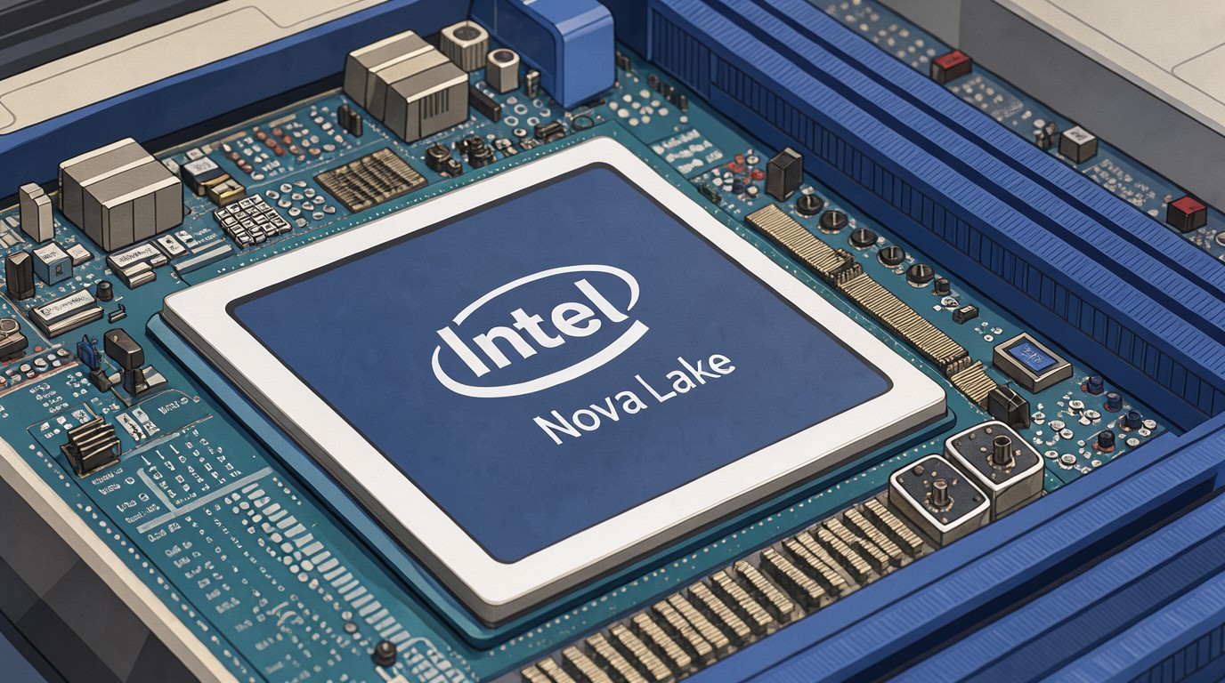 ภาพสร้างด้วย AI (ไม่ใช่ภาพถ่ายจริง) ประกอบข่าว Intel ยืนยัน Nova Lake ใช้ชิป 18A-P ตัวแรก เตรียมโชว์รายละเอียดเพิ่มที่ CES