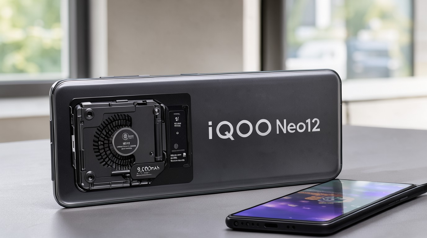 ภาพสร้างด้วย AI (ไม่ใช่ภาพถ่ายจริง) ประกอบข่าว iQOO Neo12 เปิดตัวในจีน มีพัดลมระบายความร้อนในตัว จอ 185Hz แบต 9,000mAh
