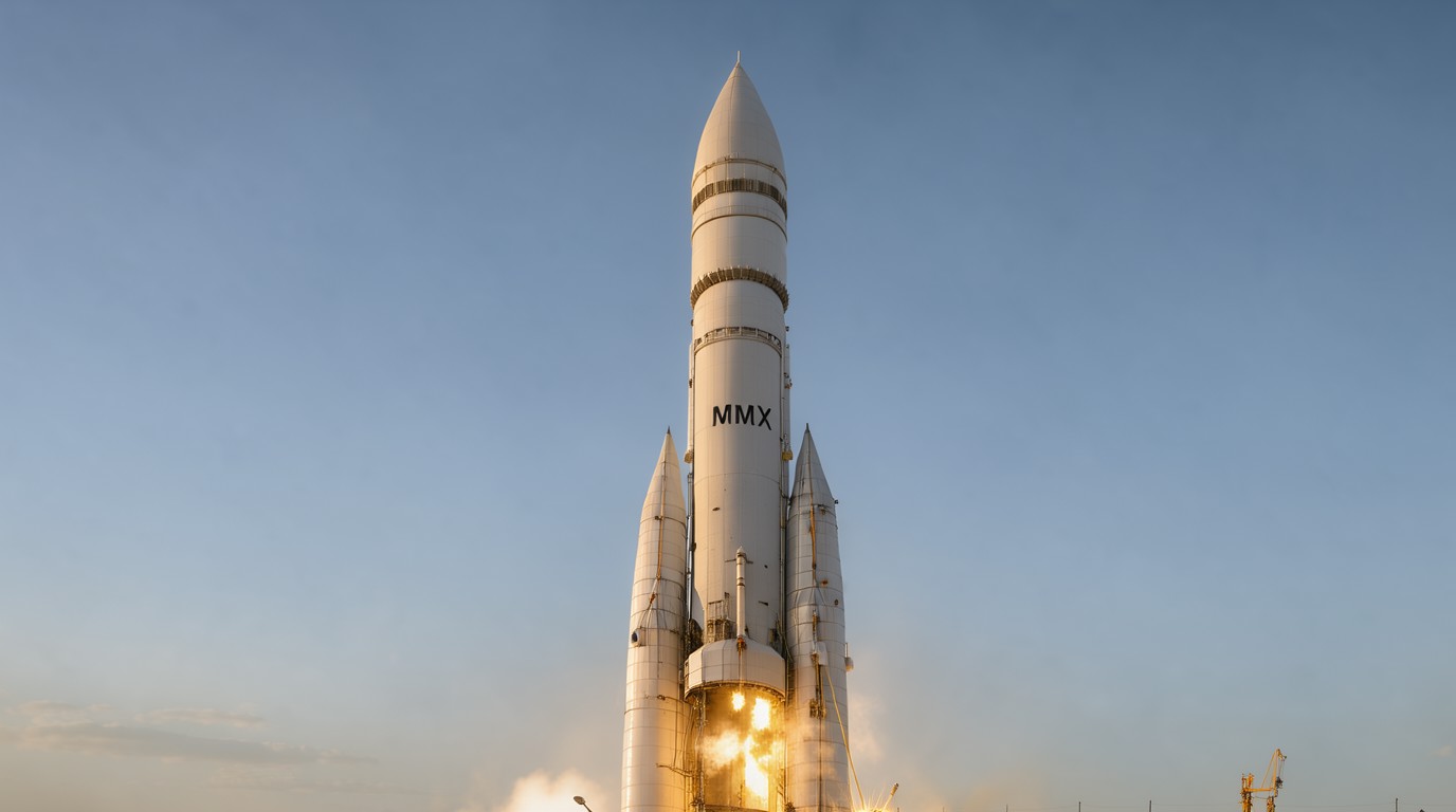 ภาพสร้างด้วย AI (ไม่ใช่ภาพถ่ายจริง) ประกอบข่าว ญี่ปุ่นส่งยาน MMX มูลค่า 578 ล้านดอลลาร์ ไปเก็บตัวอย่างดวงจันทร์ฟอบอสของดาวอังคาร