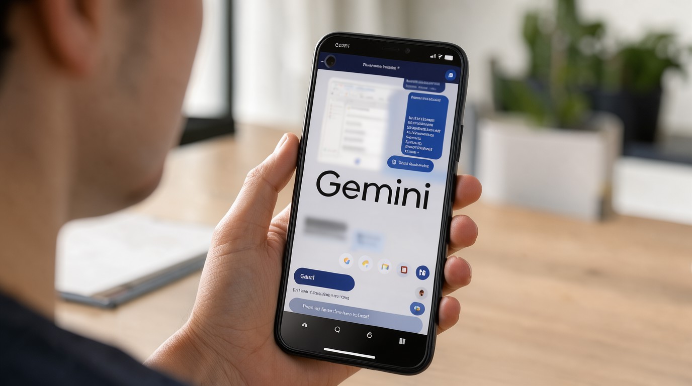 ภาพสร้างด้วย AI (ไม่ใช่ภาพถ่ายจริง) ประกอบข่าว Gemini อัปเดตดีไซน์ใหม่ให้ Android ทุกรุ่น พร้อมฟีเจอร์สร้างไฟล์ในแชต