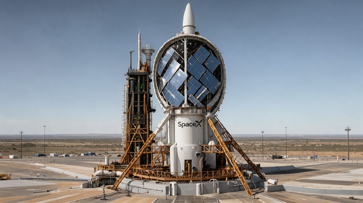 ภาพสร้างด้วย AI (ไม่ใช่ภาพถ่ายจริง) ประกอบข่าว SpaceX เลื่อนปล่อย Starlink 27 ดวงจาก Vandenberg เป็นวันพุธ หลังเจอปัญหาทางเทคนิค