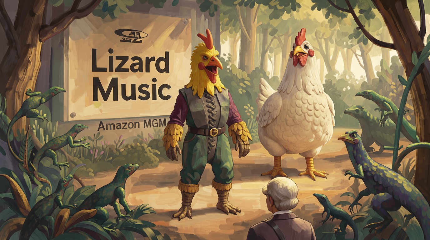 ภาพสร้างด้วย AI (ไม่ใช่ภาพถ่ายจริง) ประกอบข่าว Amazon MGM ประกาศวันฉาย Lizard Music หนัง Dwayne Johnson กำกับโดย Benny Safdie 25 ธ.ค. 2027