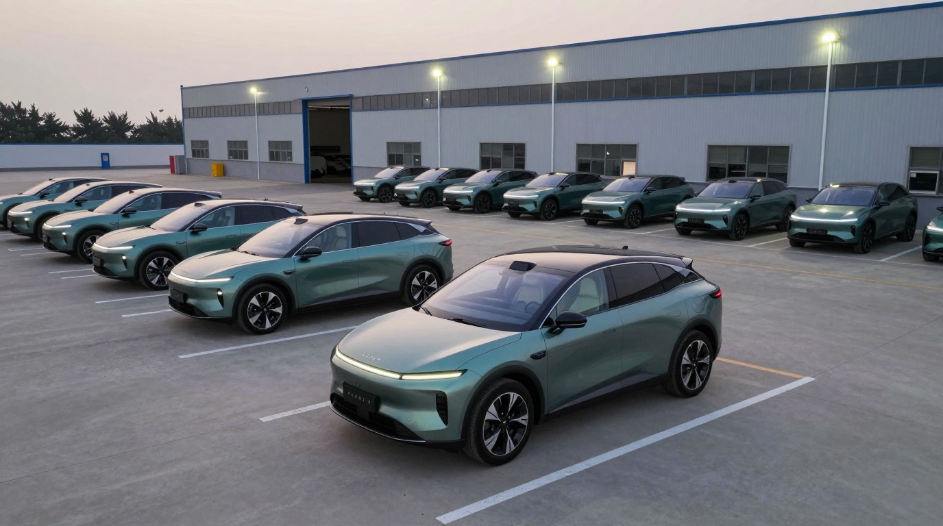 ภาพสร้างด้วย AI (ไม่ใช่ภาพถ่ายจริง) ประกอบข่าว Lucid Motors ผลิตรถไฟฟ้าลดฮวบ ต่ำสุดในรอบเกือบ 2 ปี