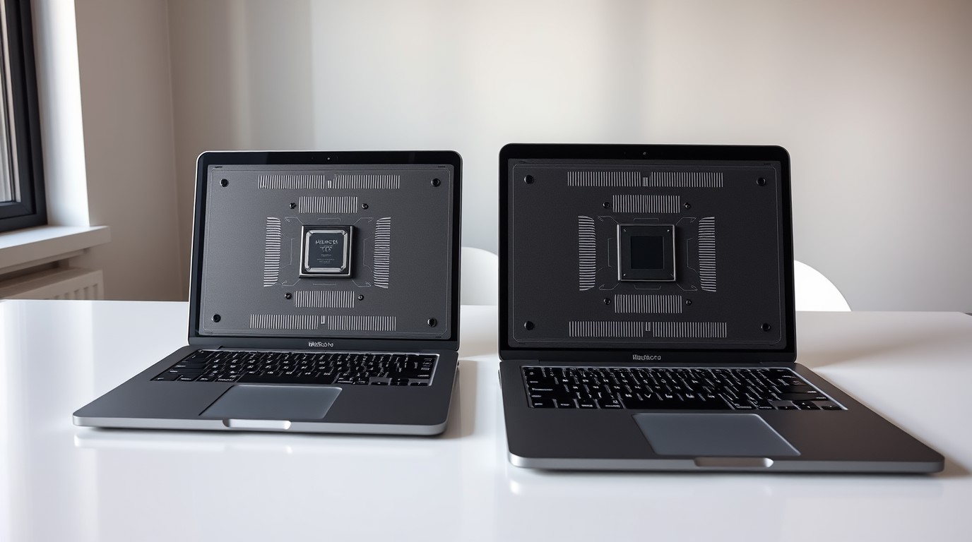 ภาพสร้างด้วย AI (ไม่ใช่ภาพถ่ายจริง) ประกอบข่าว MacBook Pro รุ่นเริ่มต้นจะได้ดีไซน์ใหม่เร็วกว่าที่คาด คาดมาพร้อมชิป M7 ต้นปี 2027