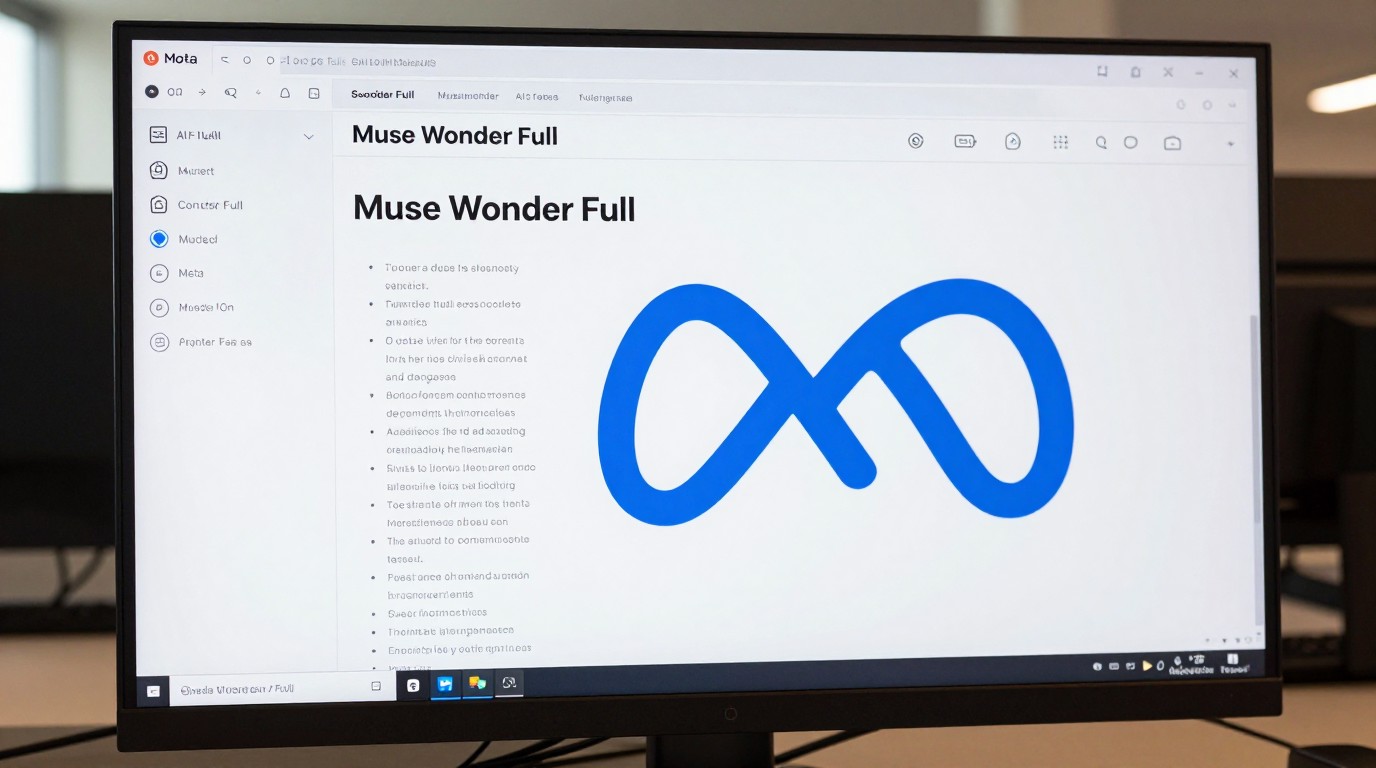 ภาพสร้างด้วย AI (ไม่ใช่ภาพถ่ายจริง) ประกอบข่าว Meta เปิดตัวโมเดล AI ใหม่ Muse Wonder และ Wonder Full ท้าชิง GPT-6 และ Claude
