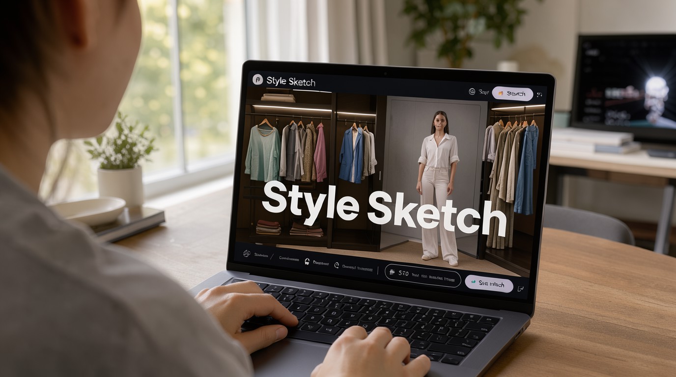 ภาพสร้างด้วย AI (ไม่ใช่ภาพถ่ายจริง) ประกอบข่าว Meta แอบปล่อยแอป Style Sketch ใช้ AI จับคู่เสื้อผ้าที่มีอยู่แล้ว
