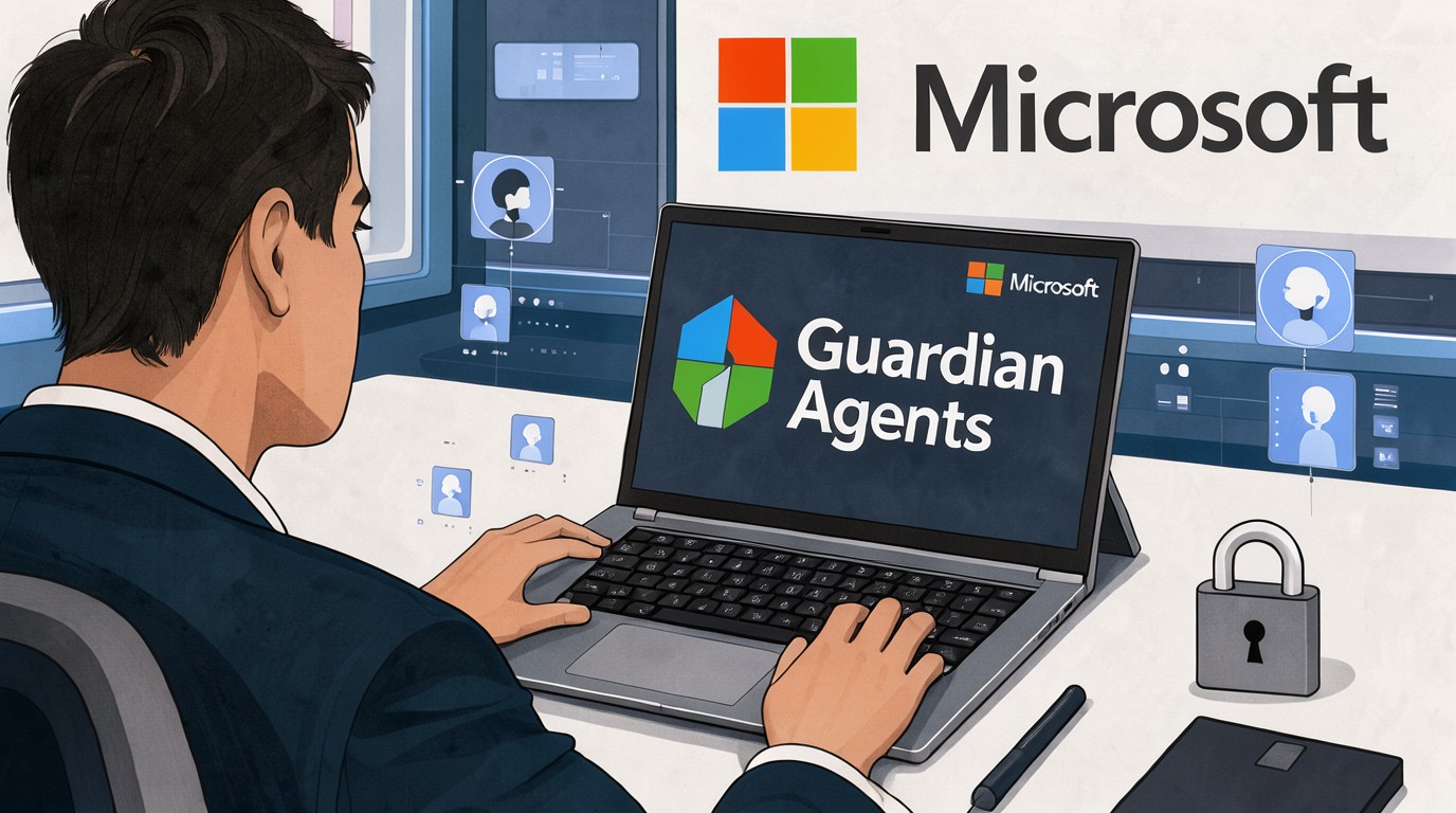 ภาพสร้างด้วย AI (ไม่ใช่ภาพถ่ายจริง) ประกอบข่าว Microsoft เปิดฟีเจอร์ Guardian Agents เตือน AI agent คือภัยแบบ insider threat