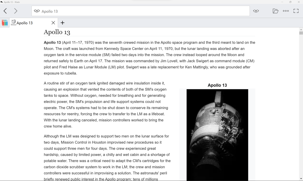 ภาพประกอบ: Kiwix Desktop 2.3.1