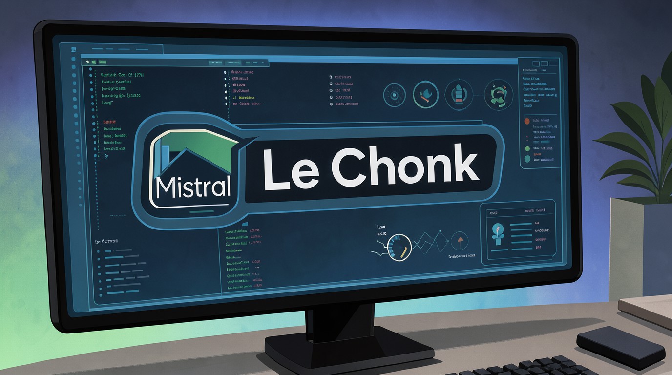 ภาพสร้างด้วย AI (ไม่ใช่ภาพถ่ายจริง) ประกอบข่าว Mistral อ้าง Le Chonk โมเดลโอเพนซอร์สดีที่สุดโลกด้าน coding-cybersecurity แซงจีน