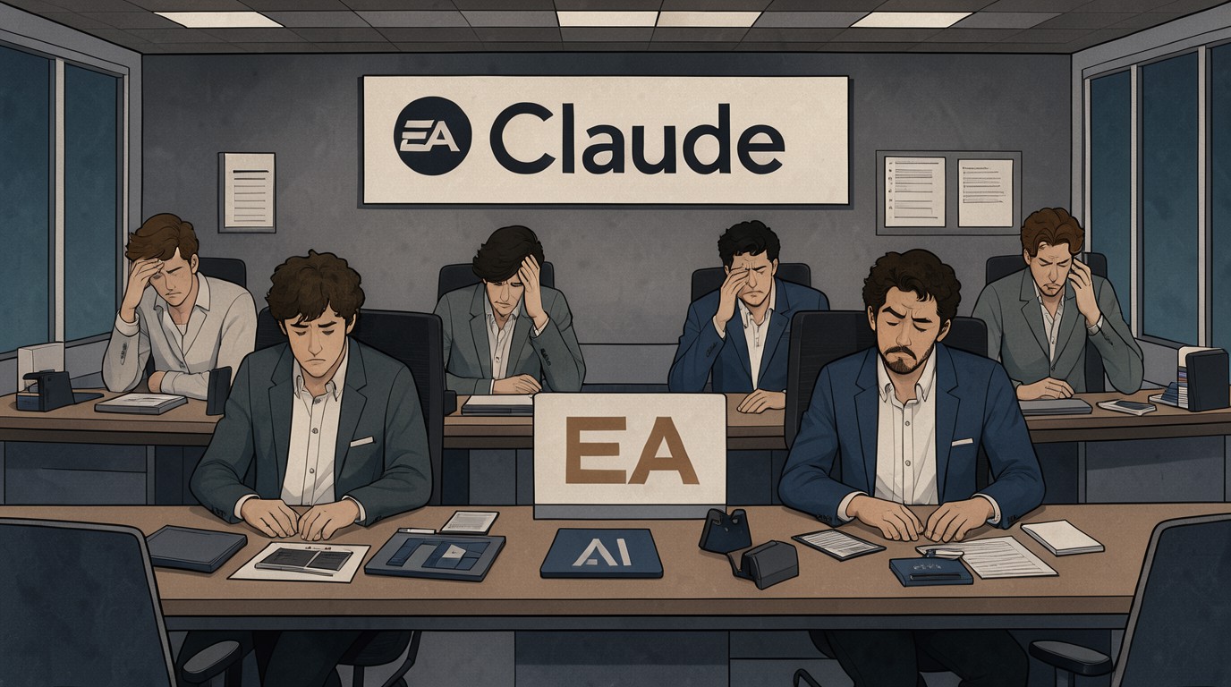 ภาพสร้างด้วย AI (ไม่ใช่ภาพถ่ายจริง) ประกอบข่าว พนักงาน EA แฉกำลังใจต่ำสุด อ้างบริษัทดัน AI จนทำงานยาก หลังปิด BioWare